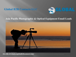 Asia Pacific Photographic & Optical Equipment Email Leads