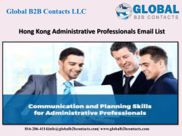 Hong Kong Administrative Professionals Email List
