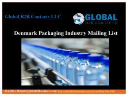 Denmark Packaging Industry Mailing List