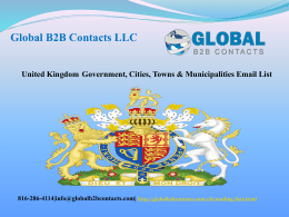 United Kingdom Government, Cities, Towns & Municipalities Email List