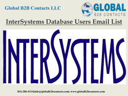 InterSystems Database Users Email List