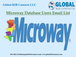 Microway Database Users Email List