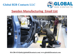 Sweden Manufacturing  Email List