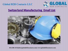 Switzerland Manufacturing  Email List