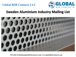 Sweden Aluminium Industry Mailing List
