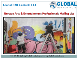 Norway Arts & Entertainment Professionals Mailing List