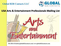 USA Arts & Entertainment Professionals Mailing List