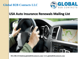 USA Auto Insurance Renewals Mailing List