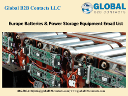 Europe Batteries & Power Storage Equipment Email List