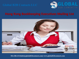 Hong Kong Bookkeeping Executives Mailing List
