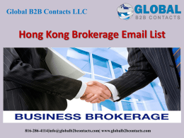 Hong Kong Brokerage Email List