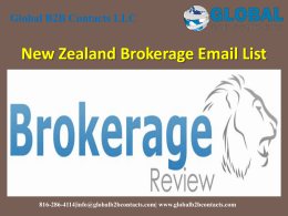 New Zealand Brokerage Email List