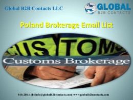 Poland Brokerage Email List