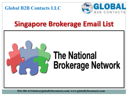 Singapore Brokerage Email List