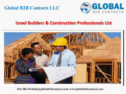 Israel Builders & Construction Professionals List