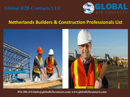 Netherlands Builders & Construction Professionals List
