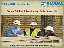 Turkey Builders & Construction Professionals List