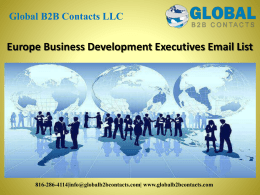 Europe Business Development Executives Email List