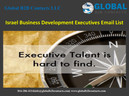 Israel Business Development Executives Email List