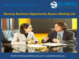Norway Business Opportunity Buyers Mailing List