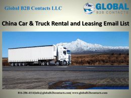 China Car & Truck Rental and Leasing Email List