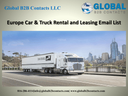 Europe Car & Truck Rental and Leasing Email List