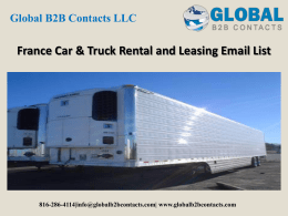 France Car & Truck Rental and Leasing Email List