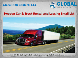 Sweden Car & Truck Rental and Leasing Email List