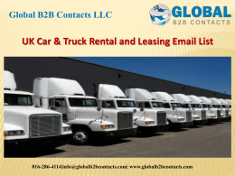 UK Car & Truck Rental and Leasing Email List