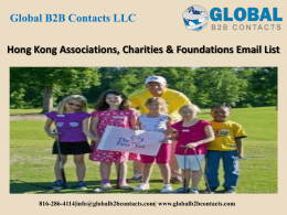 Hong Kong Associations, Charities & Foundations Email List