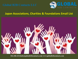 Japan Associations, Charities & Foundations Email List