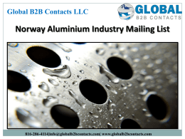 Norway Aluminium Industry Mailing List