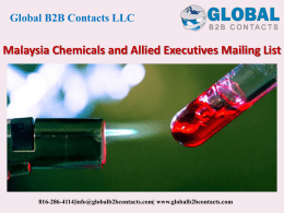 Malaysia Chemicals and Allied Executives Mailing List