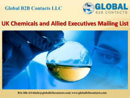 UK Chemicals and Allied Executives Mailing List