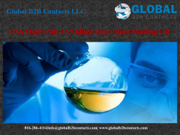 USA Chemicals and Allied Executives Mailing List