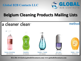 Belgium Cleaning Products Mailing Lists
