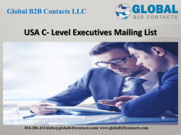 USA C- Level Executives Mailing List