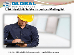 USA  Health & Safety Inspectors Mailing list