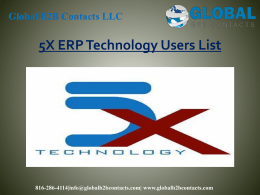 5X ERP Technology Users List