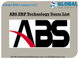 ABS ERP Technology Users List