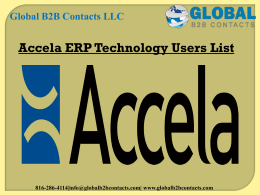 Accela ERP Technology Users List