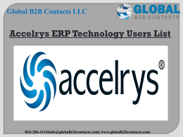 Accelrys ERP Technology Users List