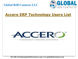 Accero ERP Technology Users List