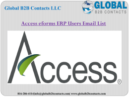 Access eforms ERP Users Email List