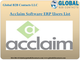 Acclaim Software ERP Users List