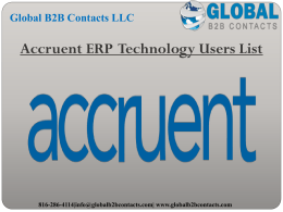 Accruent ERP  Technology Users List