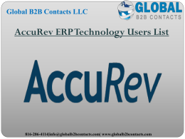 AccuRev ERP Technology Users List