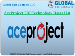 AceProject ERP Technology Users List 