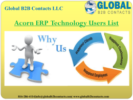 Acorn ERP  Technology Users List