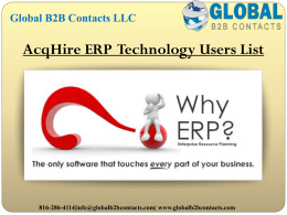 AcqHire ERP  Technology Users List
